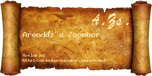 Arendás Zsombor névjegykártya