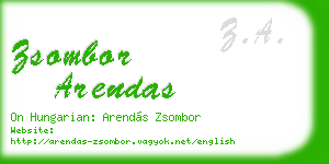 zsombor arendas business card