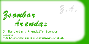 zsombor arendas business card